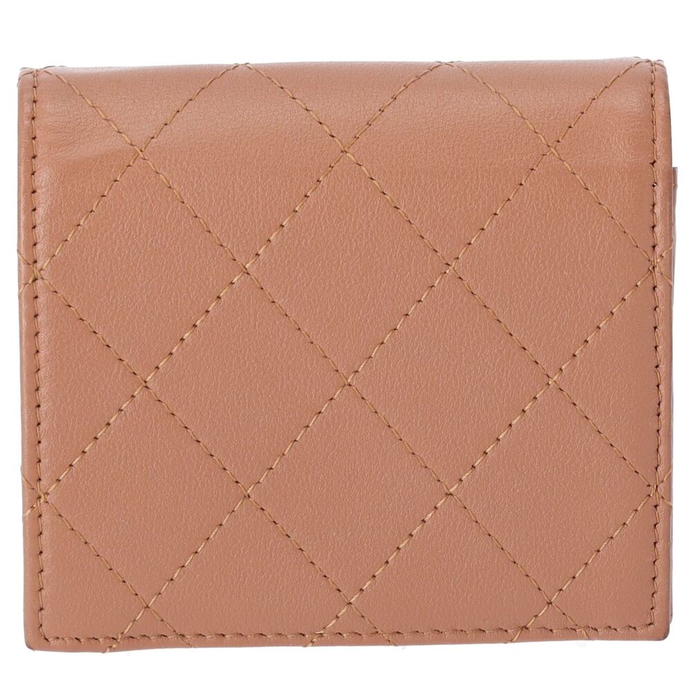 CHANEL Matelasse Bifold Wallet Light Brown Leather - Picture 3 of 6